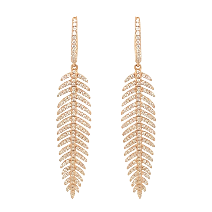 Medium Diamond Feather Earrings - Vardy's Jewelers Bay Area