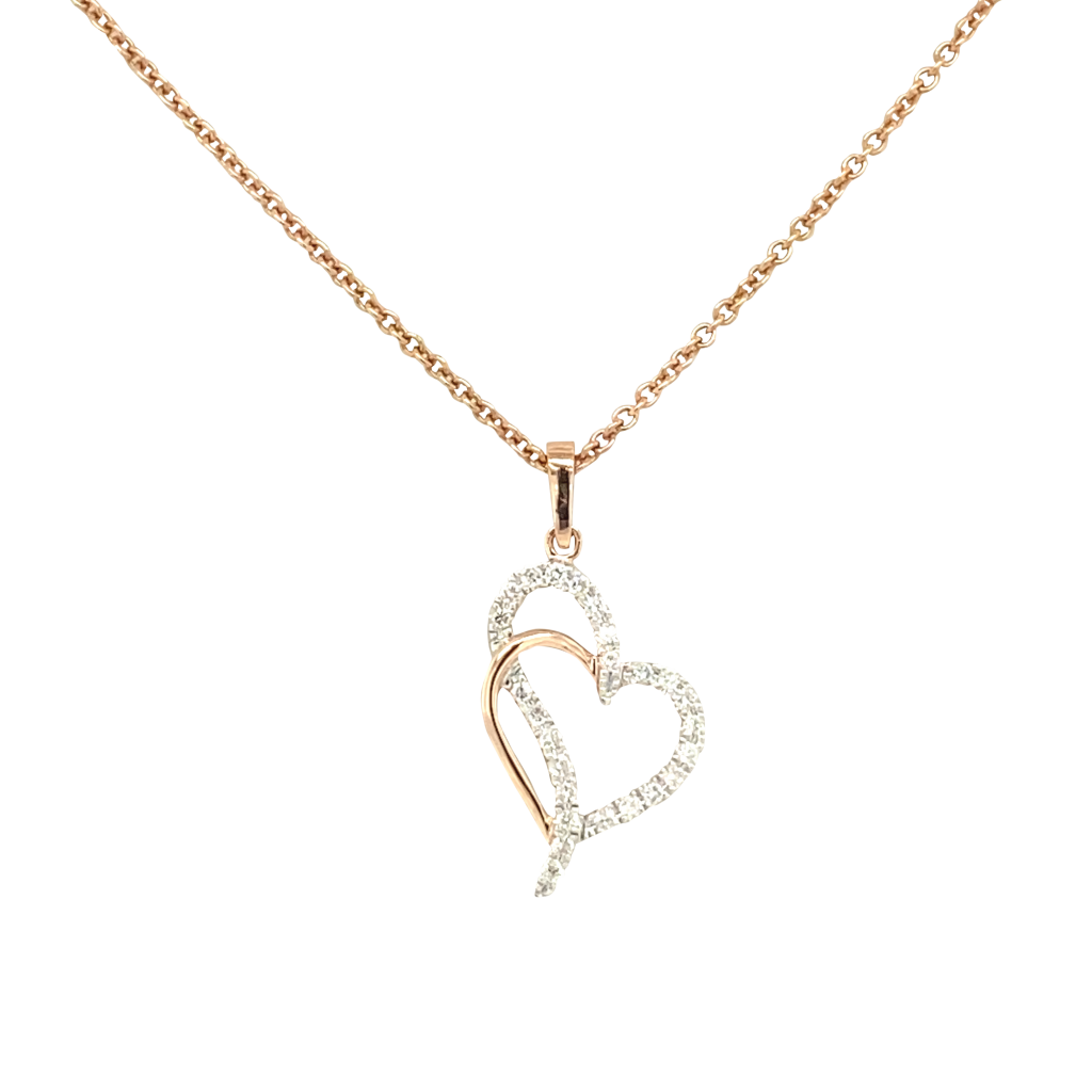 Diamond Double Heart Necklace - Vardy's Jewelers Bay Area