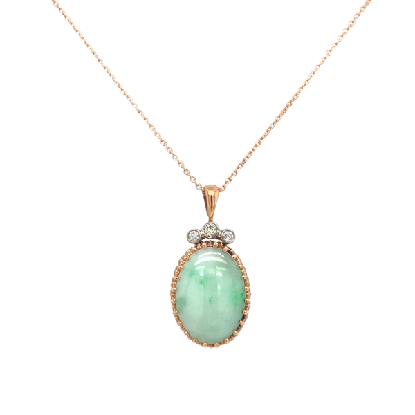 jade with diamond pendant