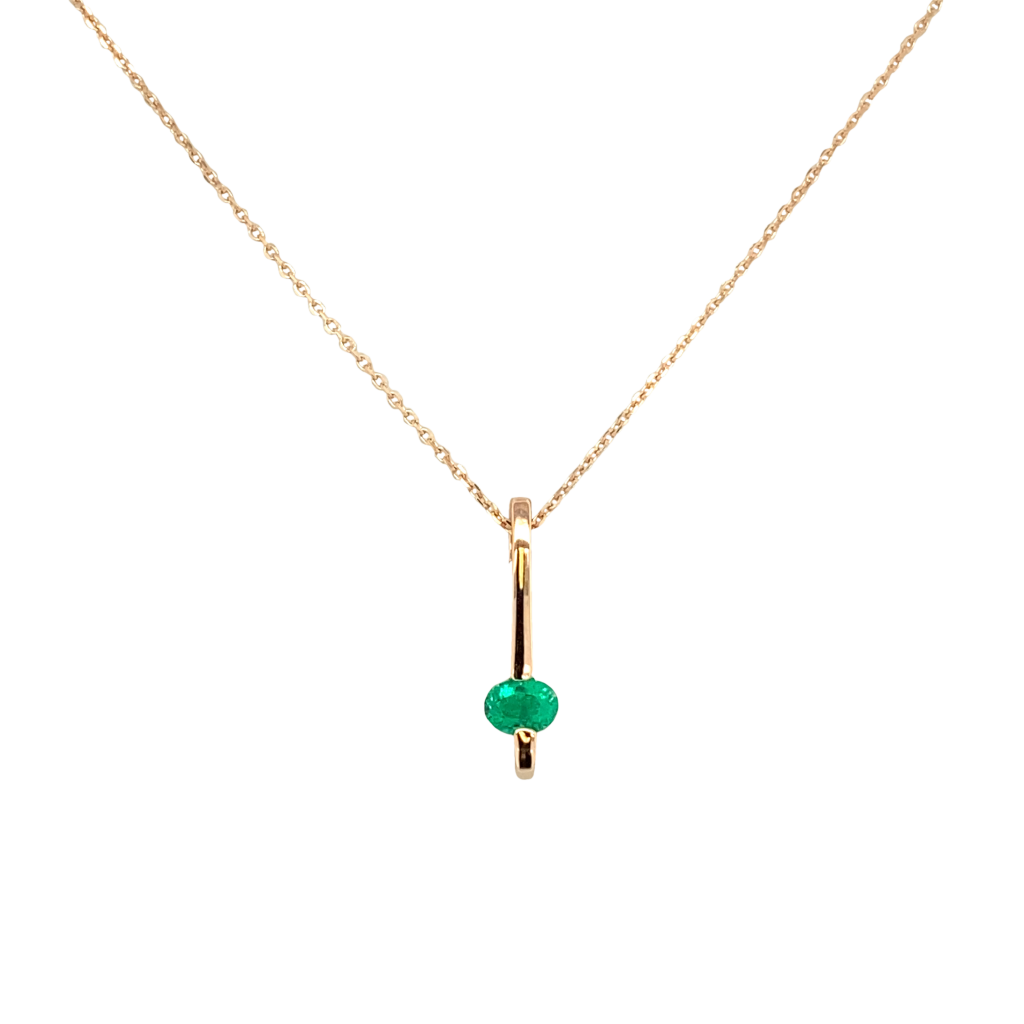 Gold Emerald Drop Pendant - Vardy's Jewelers Bay Area