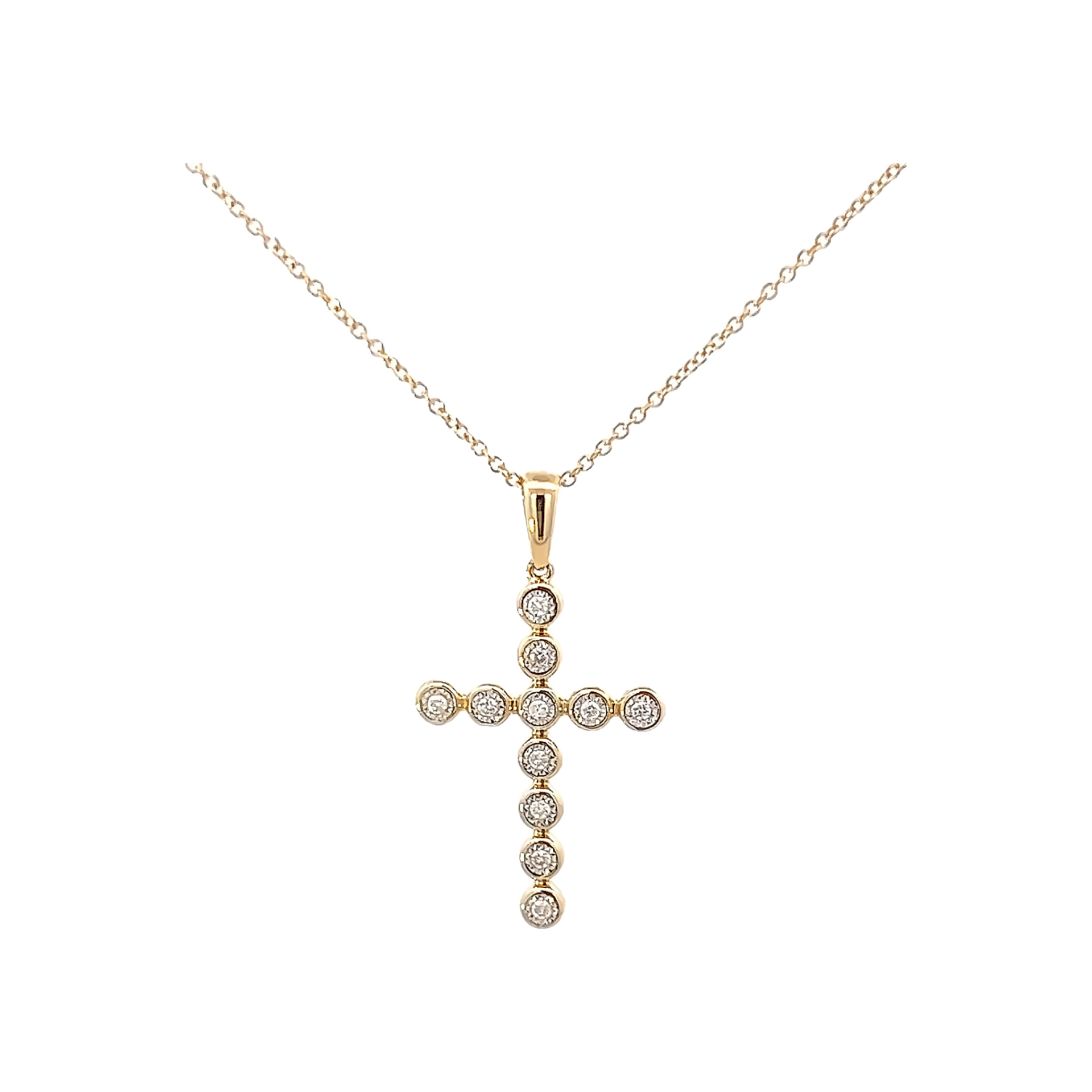 Bezel Diamond Cross Pendant - Vardy's Jewelers Bay Area