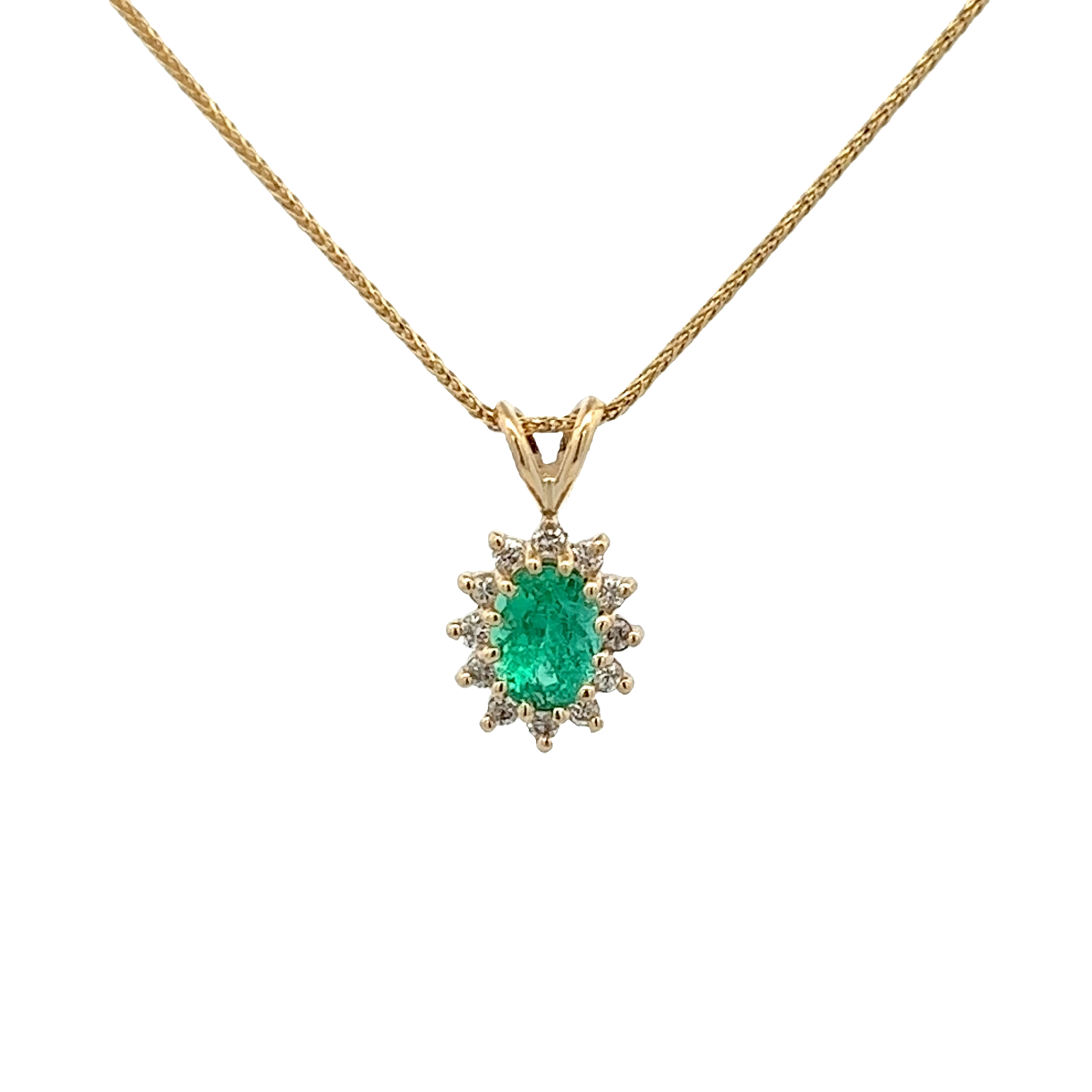 Halo Oval Emerald Pendant - Vardy's Jewelers Bay Area